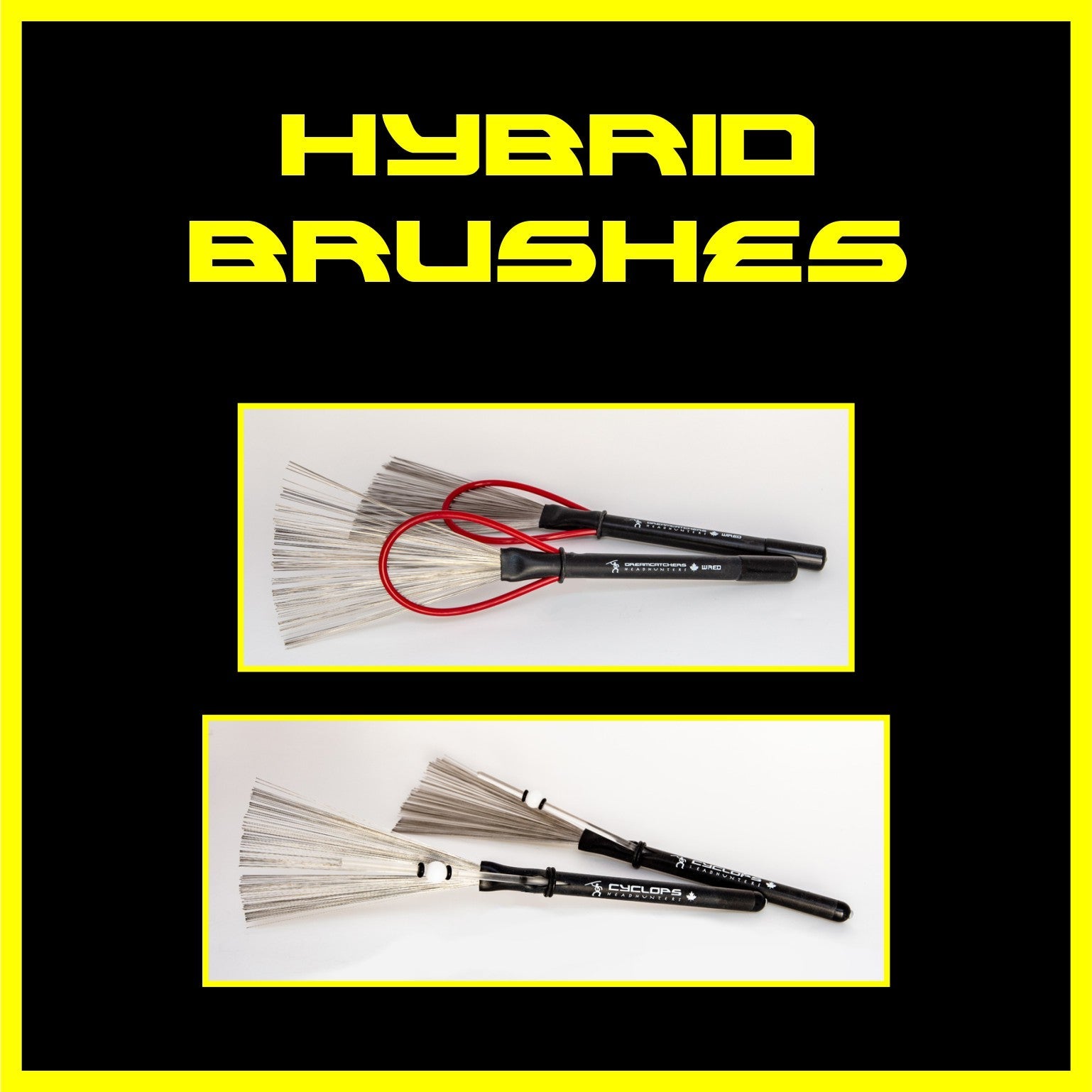Hybrid Drum Brushes — Patented Wire & Nylon Designs | HeadHunters