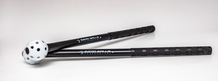 HeadHunters Hot Spot — a 35mm tri-tone hybrid mallet with 3 distinct sounds in one stick. Made in Canada.