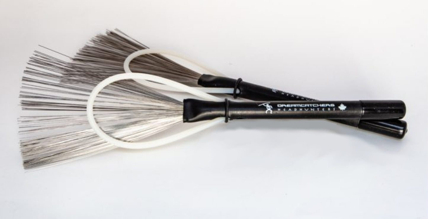 HeadHunters Dreamcatchers patented hybrid drum brush with adjustable nylon hoop and wire filaments — Made in Canada
