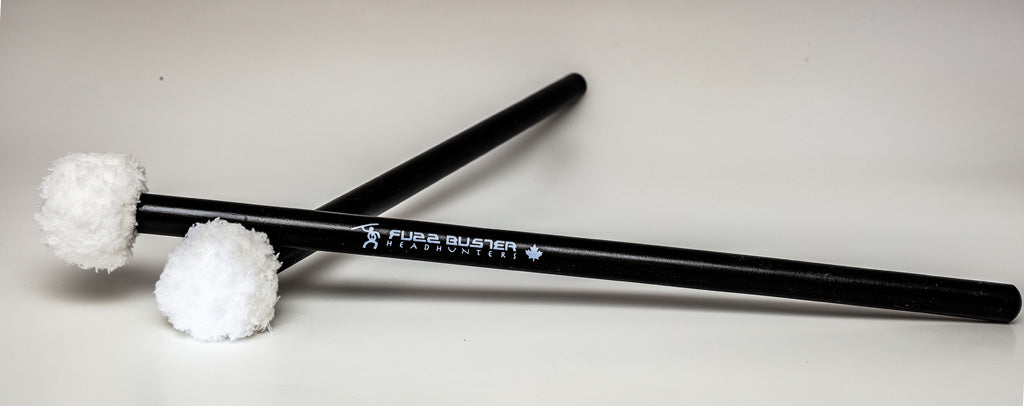 HeadHunters Fuzz Buster drum dampening accessory — reduces overtones and controls resonance. Made in Canada