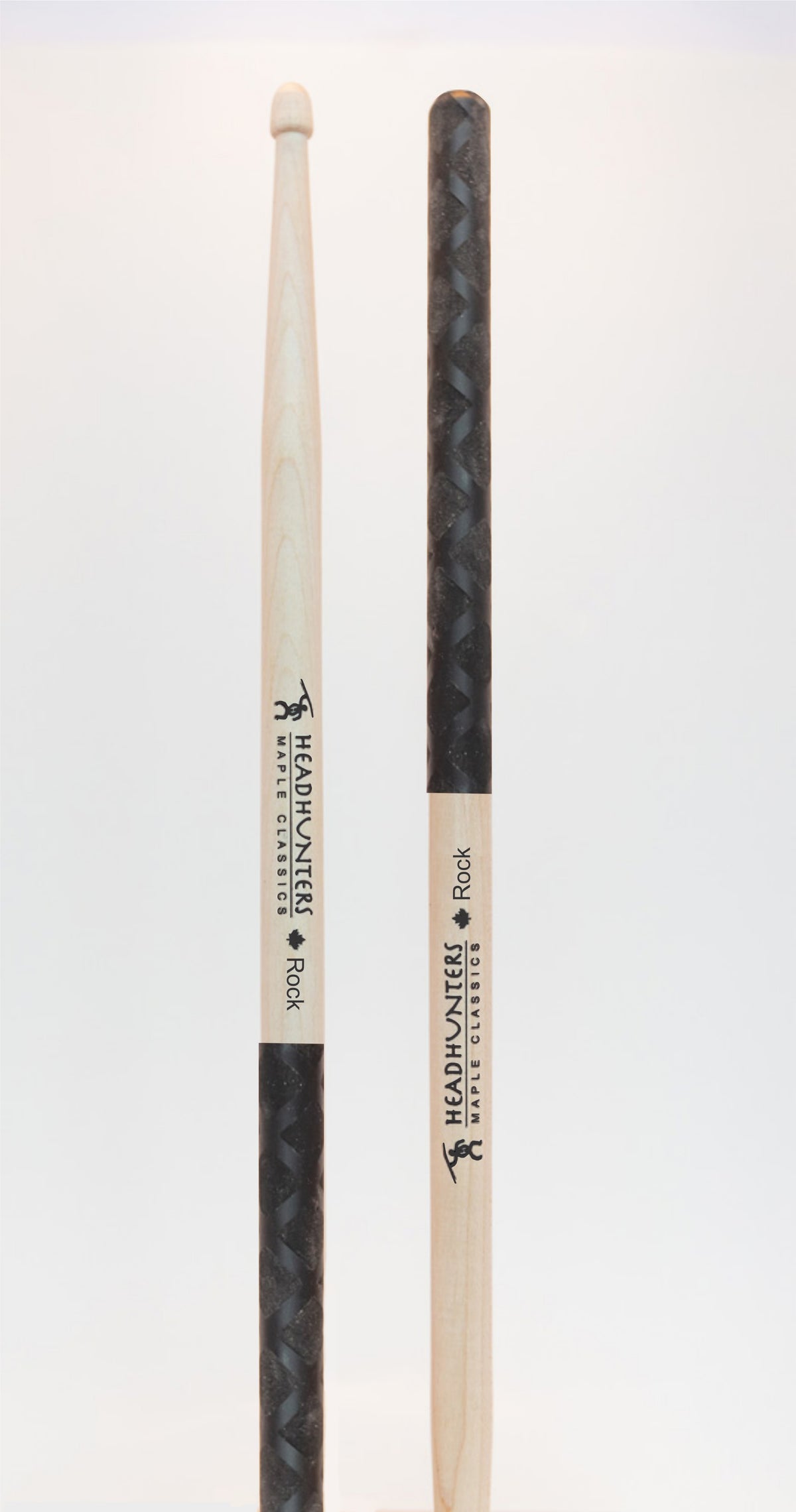 Headhunter Patterns Maple Classic Rock BX Drumsticks | Max Power & Black X-Pattern Grip ...