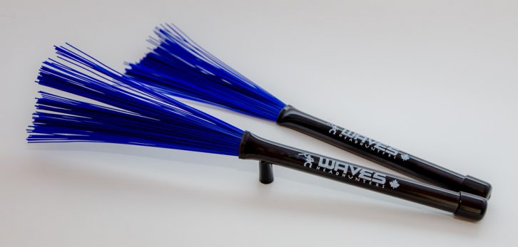 HeadHunters Waves multi-rod drumsticks — softer attack and reduced volume between brushes and sticks. Made in Canada